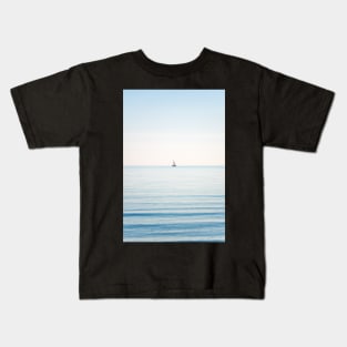 Lonely Boat in the ocean Kids T-Shirt